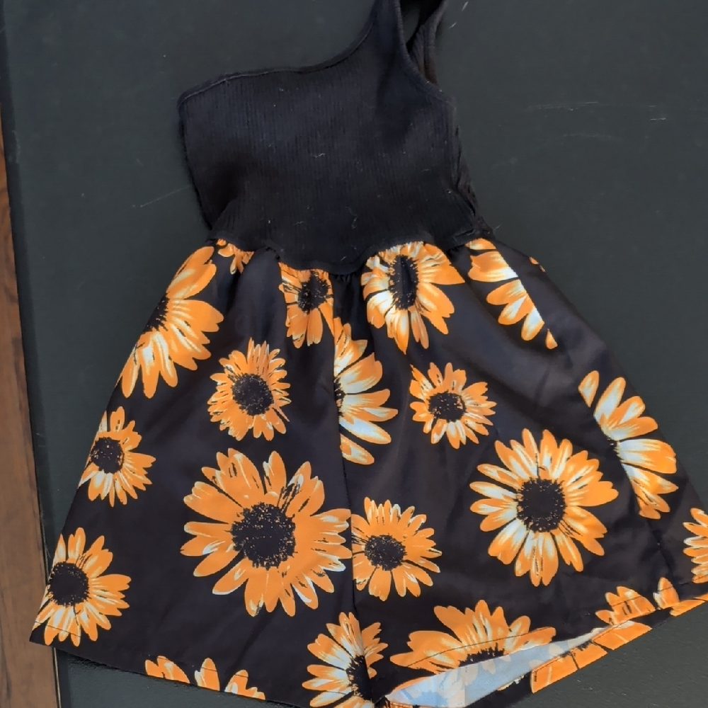 SHEIN Teen One Shoulder Romper Sunflower 🌻 Sz 8/9 Years